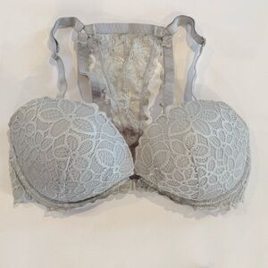 PINK Victoria's Secret Lace Push-up Bra in Light Gray